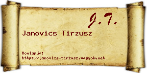 Janovics Tirzusz névjegykártya